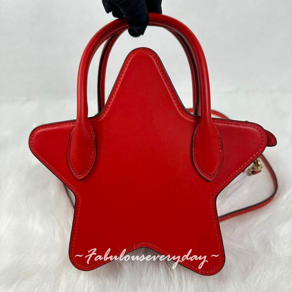 Coach Star Bag Crossbody In Regenerative Leather/Gold/ Red CP234 NWT